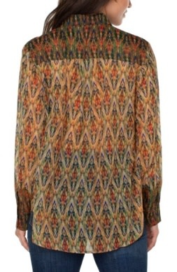 LIVERPOOL LIVERPOOL MULTI IKAT PRNT BLOUSE