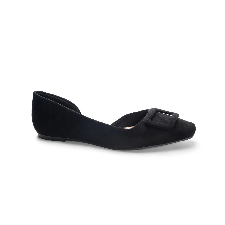 CHINESE LAUNDRY RAELYNN BLACK SUEDE FLAT