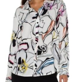 LIVERPOOL LIVERPOOL FLORAL ABSTRACT BLOUSE