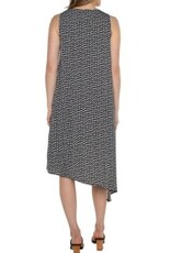 LIVERPOOL LIVERPOOL BLK/WHT SQUARE DOT PRNT S/S DRESS