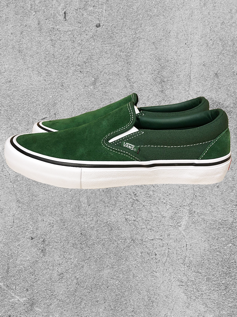 vans slip on pro green