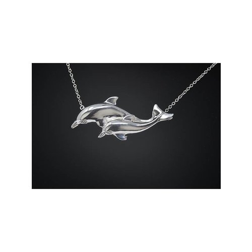 Nautilus Jewelry NAUTILUS JEWELRY DOUBLE DOLPHIN NECKLACE SILVER Nautilus Jewelry NAUTILUS JEWELRY DOUBLE DOLPHIN NECKLACE SILVER