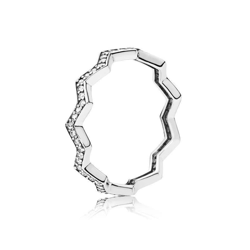 Pandora PANDORA Ring, Shimmering Zigzag, Clear CZ - Size 52