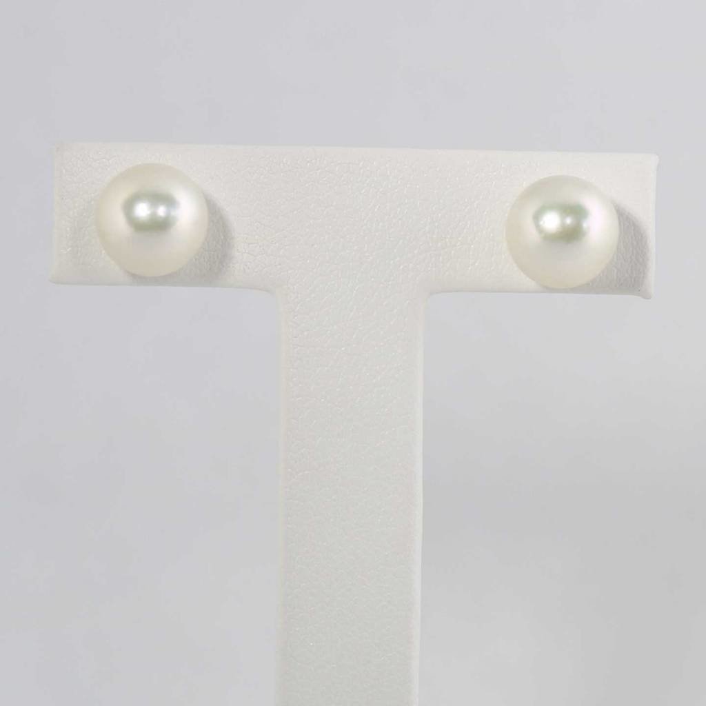 American Jewelry 14k White Gold 7.5-8mm Akoya Pearl Stud Earrings