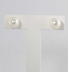 American Jewelry 14k White Gold 7.5-8mm Akoya Pearl Stud Earrings