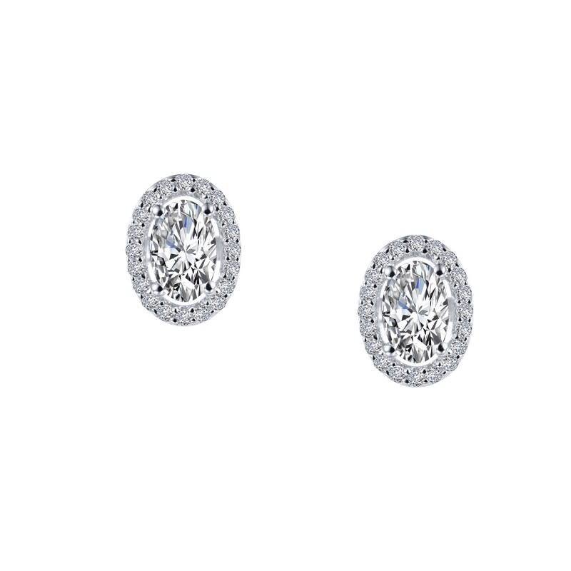 Lafonn Lafonn Sterling Silver 1.26ctw Simulated Diamond Oval Halo Stud Earrings