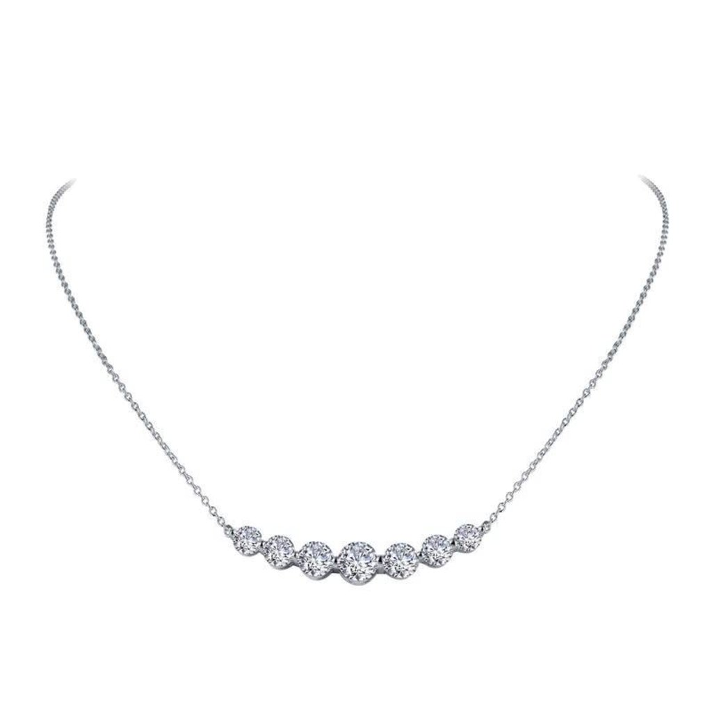 Lafonn Lafonn 2.02ctw Sterling Silver Simulated Diamond 7 Stone Necklace (18")