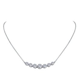 Lafonn Lafonn 2.02ctw Sterling Silver Simulated Diamond 7 Stone Necklace (18")