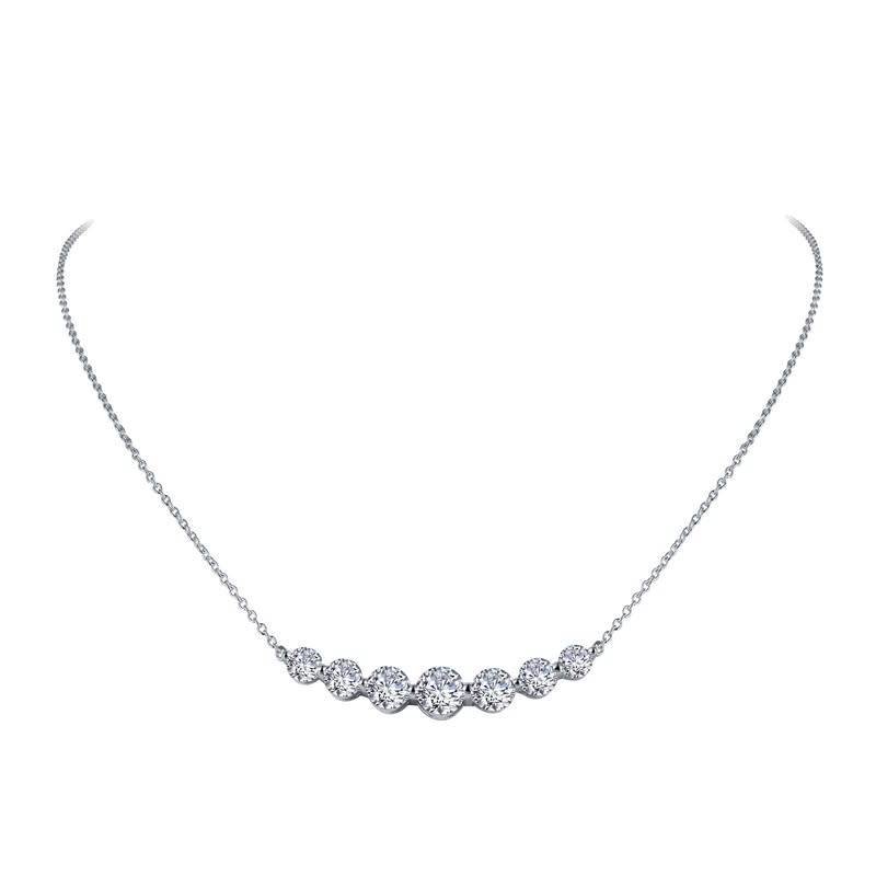 Lafonn Lafonn 2.02ctw Sterling Silver Simulated Diamond 7 Stone Necklace (18")