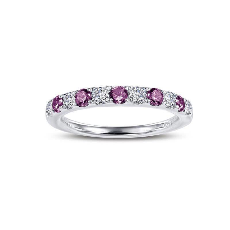 Lafonn Lafonn .51ctw June Birthstone Band, Lab Alexandrite & Simulated Diamonds, Sterling Silver
