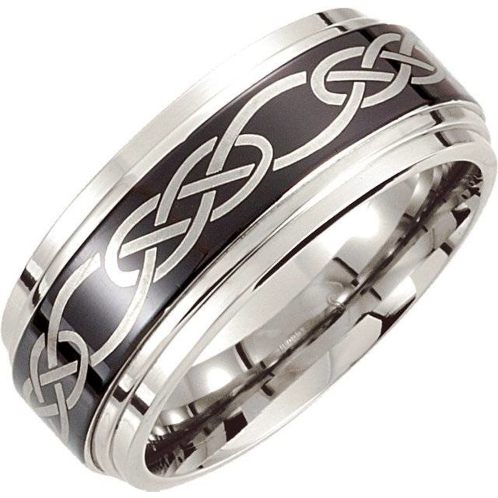 American Jewelry Cobalt Laser Design Wedding Band