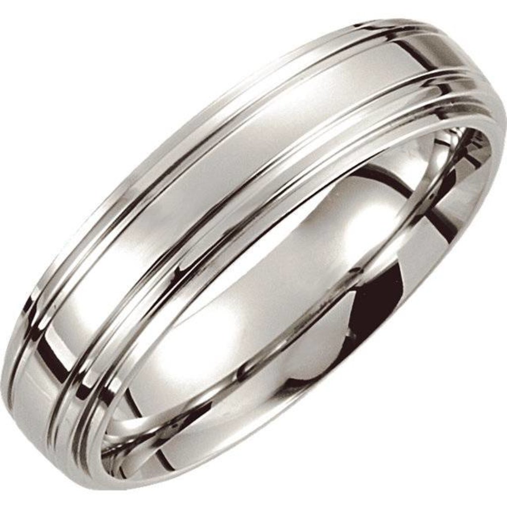 American Jewelry Cobalt Polished w/Ridges Wedding Band