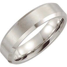 American Jewelry Cobalt Satin Finish w/Polished Edges Wedding Band