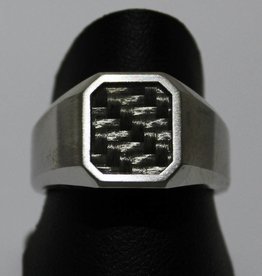 American Jewelry Stainless Steel & Carbon Fiber Ring