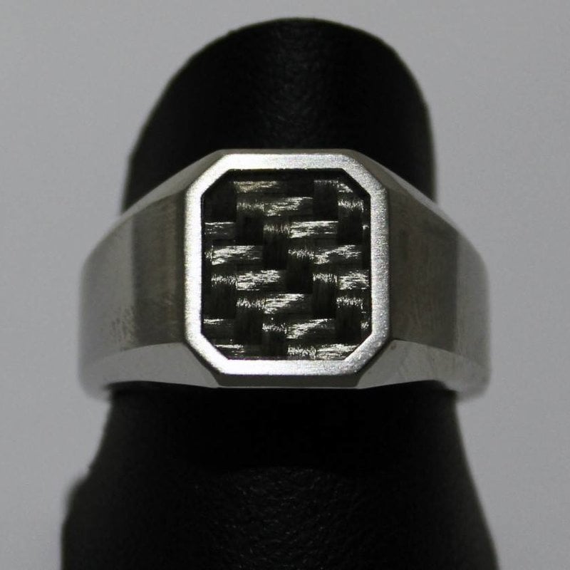 American Jewelry Stainless Steel & Carbon Fiber Ring