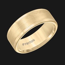 American Jewelry Yellow Tungsten 8mm Gents Triton Wedding Band (Size 10)