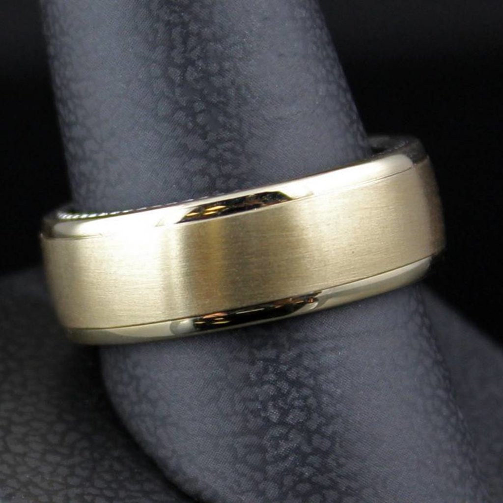 American Jewelry 14k TT Yellow/White ArtC Inside-Out Wedding Band