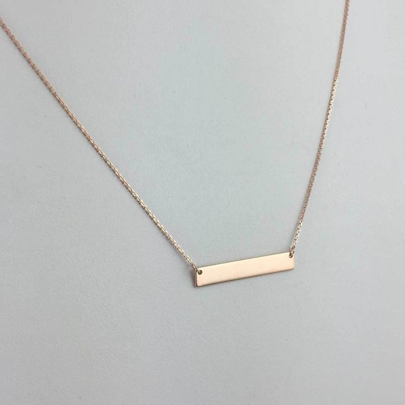 American Jewelry 14k Rose Gold Mini Bar Adjustable 16-18" Necklace