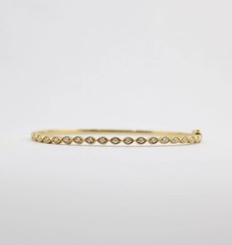 American Jewelry 14k Yellow Gold .30ctw Round Brilliant Diamond Ladies Bangle Bracelet