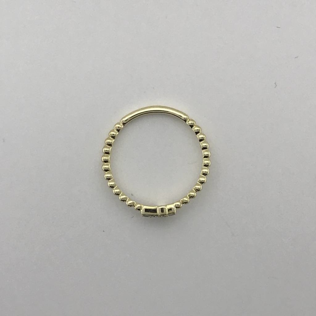 American Jewelry 14k Yellow Gold Sideways Cross Diamond Fashion Ring