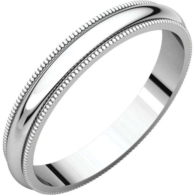 American Jewelry 14k White Gold 3mm Milgrain Wedding Band (size 7.25)