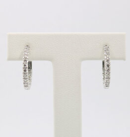 American Jewelry 10k White Gold 1/2ctw Round Brilliant Diamond Inside Out Hoop Earrings