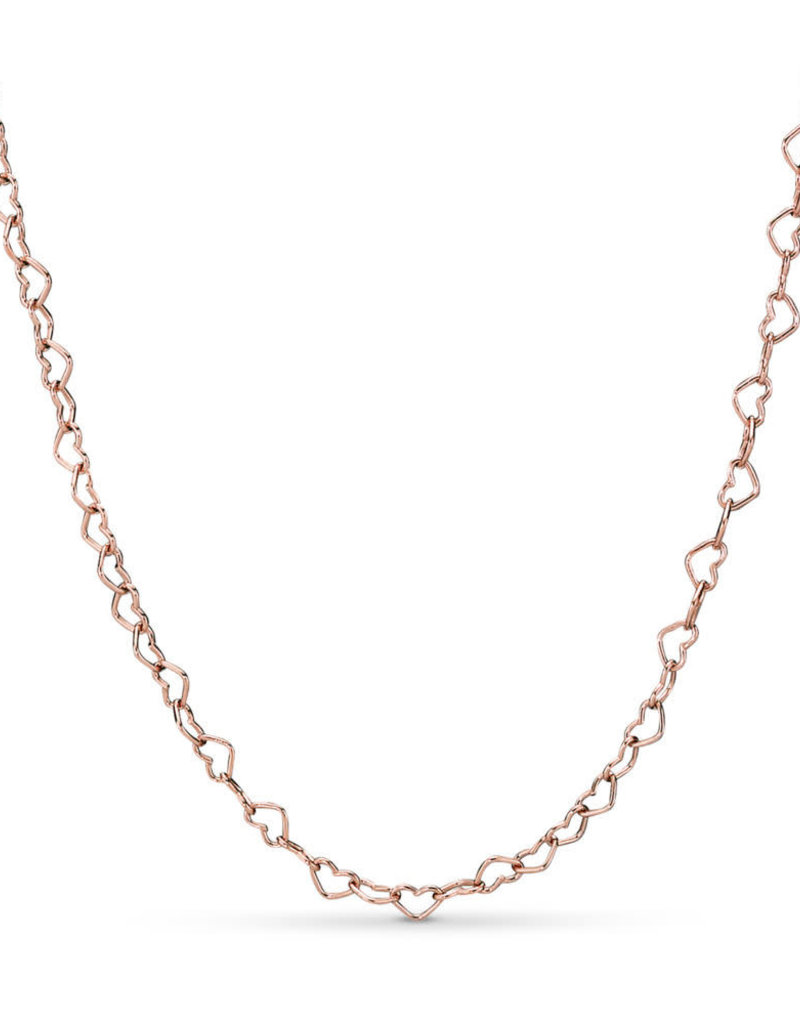 PANDORA Rose Chain, Joined Hearts - 60 cm / 23.6 in - American Jewelry