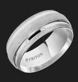American Jewelry White Tungsten 9mm Gents Triton Wedding Band (Size 10)