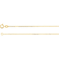 American Jewelry 14k Yellow Gold 1mm Diamond Cut Cable Chain (18")