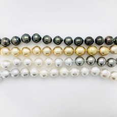 American Jewelry South Sea Pearl Ombre White to Black Endless 34 inch Strand (10x9mm)