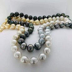 American Jewelry South Sea Pearl Ombre White to Black Endless 34 inch Strand (10x9mm)