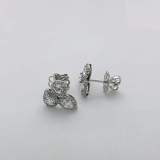 American Jewelry 14k White Gold 1.34ctw Diamond (1.00ctw Rose Cuts) Multi-Shape Halo Stud Earrings