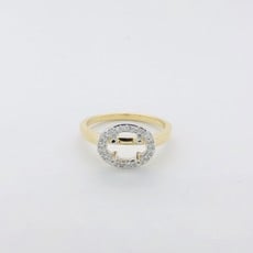 American Jewelry 14k White And Yellow Gold .18ctw Diamond East-to-West Halo Semi Mount (Size 7)