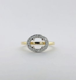 American Jewelry 14k White and Yellow Gold .18ctw Diamond East-to-West Halo Semi Mount (size 7)