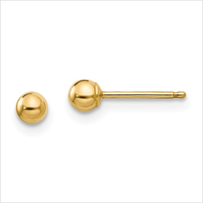 American Jewelry 14k Yellow Gold 3mm Ball Stud Earrings