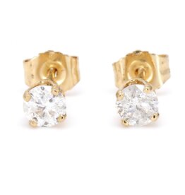 American Jewelry 14k Yellow Gold 1/2ctw Round Brilliant Diamond Stud Earrings