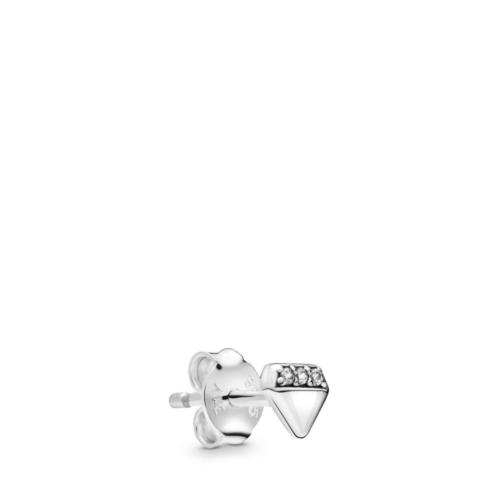 Pandora PANDORA Me Single Stud Earring, My Bright Diamond, Clear CZ