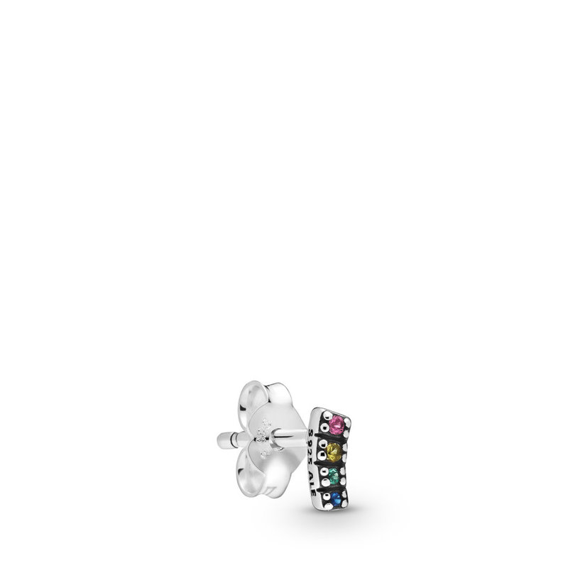 Pandora PANDORA Me Single Stud Earring, My Pride, Multi-Colored Crystals