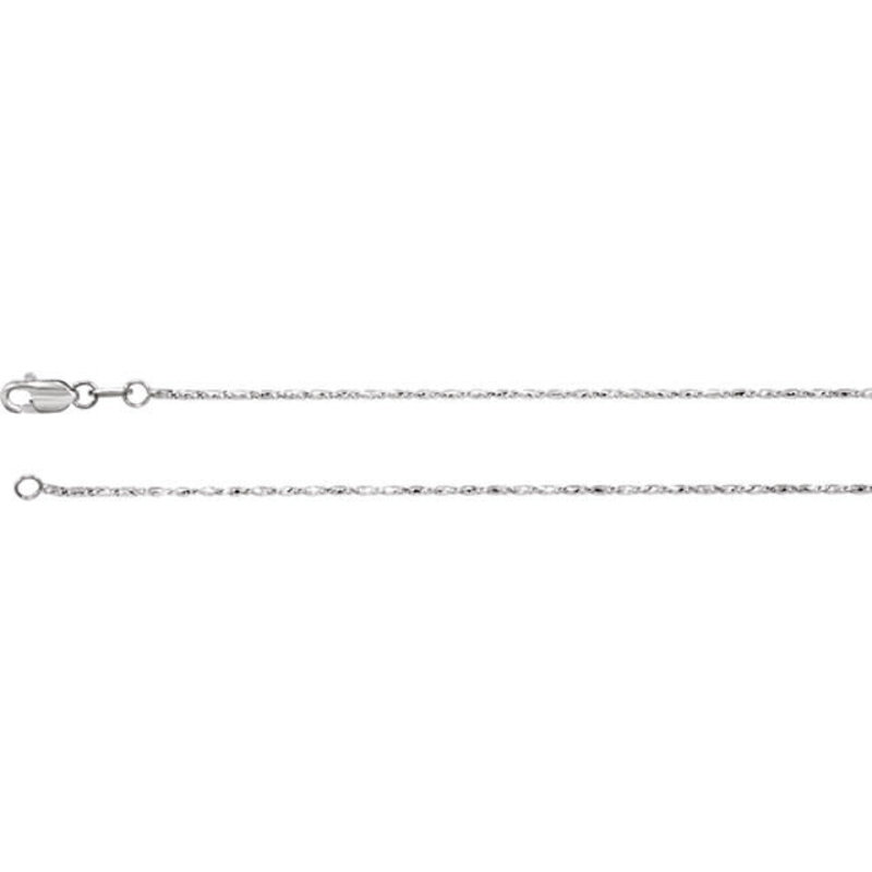 American Jewelry 14k White Gold 1mm Raso Chain (20")