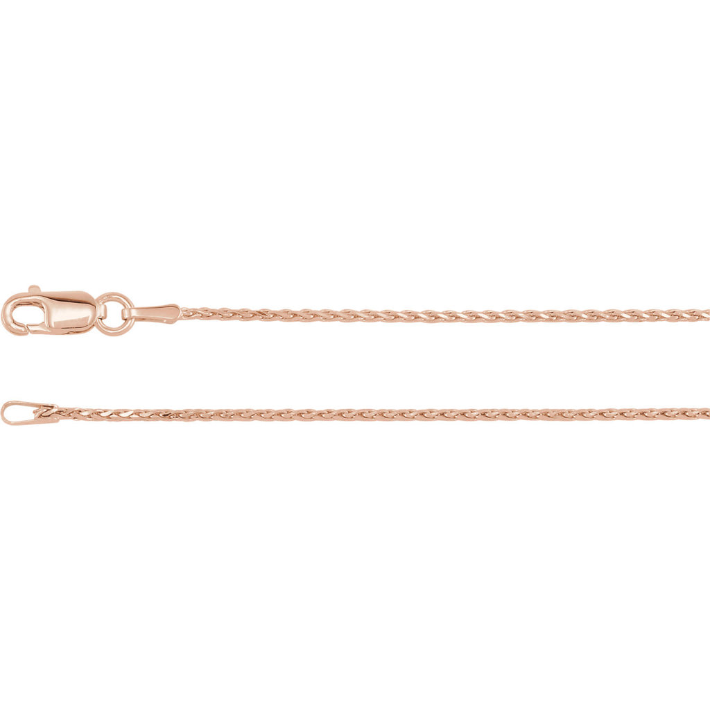 American Jewelry 14k Rose Gold 1mm Baby Wheat Chain (20")