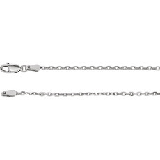 American Jewelry 14k White Gold 18" 1.4mm Diamond Cut Cable Link Chain