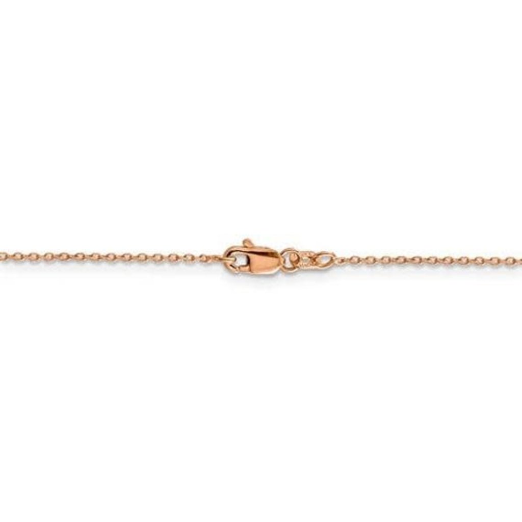 American Jewelry 14k Rose Gold 20" 1mm Diamond Cut Cable Chain