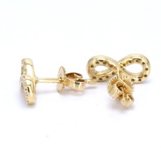 American Jewelry 14K Yellow Gold .25ctw Diamond Infinity Stud Earrings