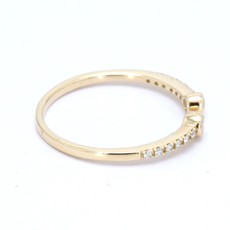 American Jewelry 14K Yellow Gold 0.16ctw Diamond Bezel Wrap Ring (Size 7)