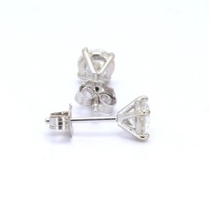 American Jewelry 14k White Gold 7/8ctw Diamond Martini Set 4 Prong Stud Earrings