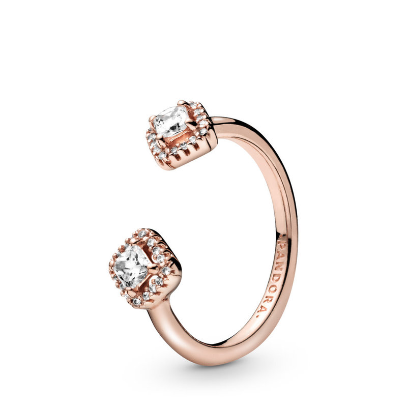 PANDORA Ring, Radiant Heart Ring, 14k Rose Gold Plated & Clear CZ - Size 50  - American Jewelry