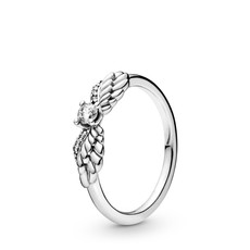 Pandora PANDORA Ring, Sparkling Angel Wings, Clear CZ - Size 54