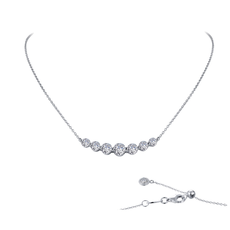 Lafonn Lafonn 2.02ctw Sterling Silver Simulated Diamond 7 Stone Necklace (18")