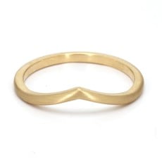 American Jewelry 14K Yellow Satin Finish Gold Small Arch Stackable Band (Size 7.5)