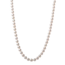 American Jewelry 14k White Gold 18" 7-7.5mm Akoya Pearl Strand Necklace